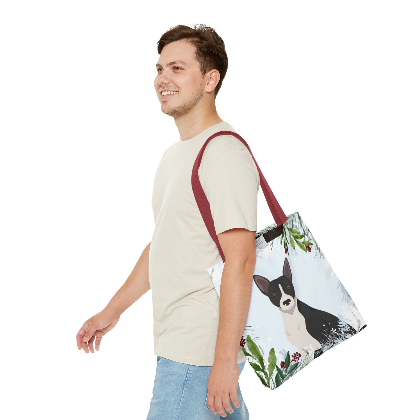 Basenji Dog Christmas Holiday Tote Bag 16x16