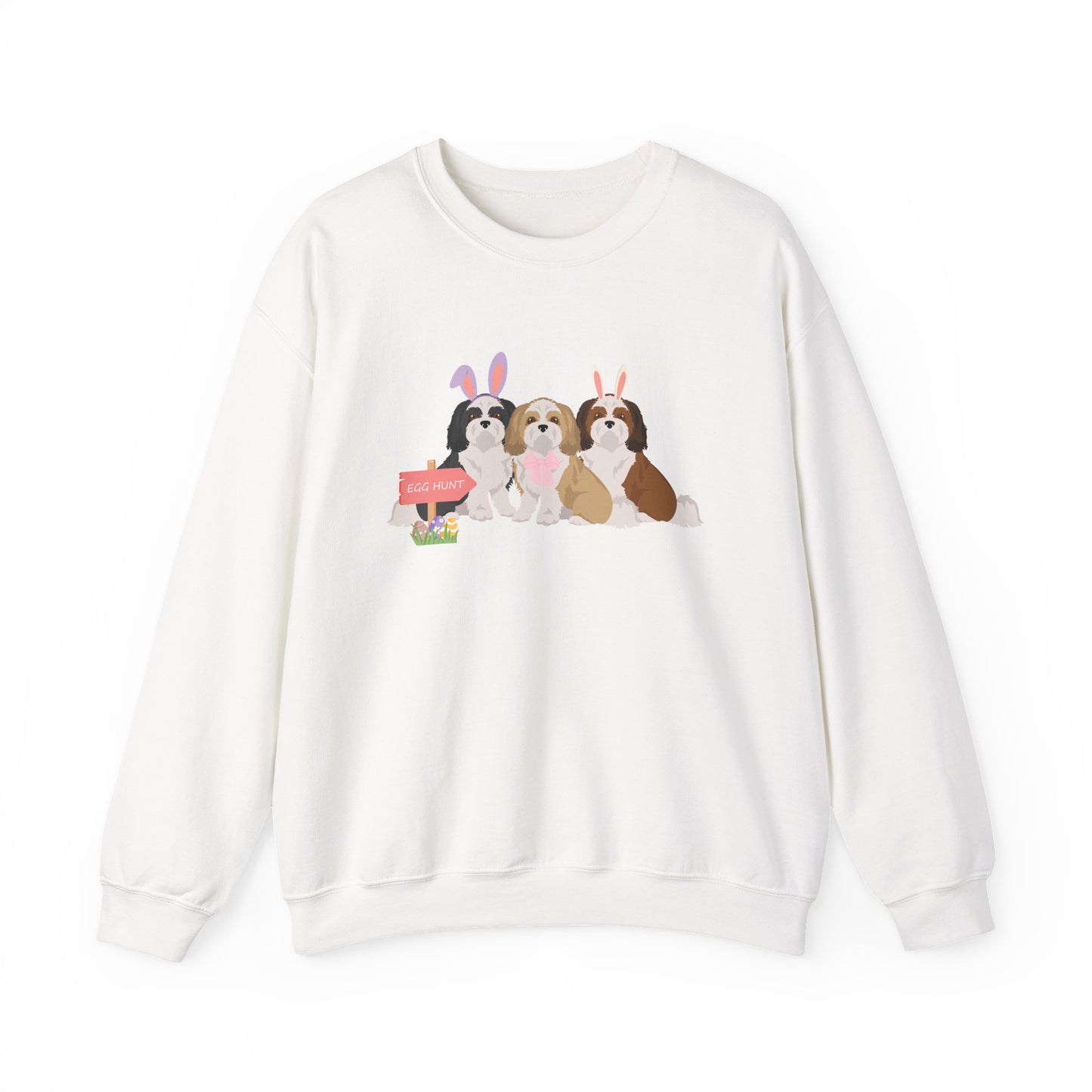 Shih Tzu Dog Easter Unisex Heavy Blend Crewneck Sweatshirt, easter, Cute Dog Mom Gift