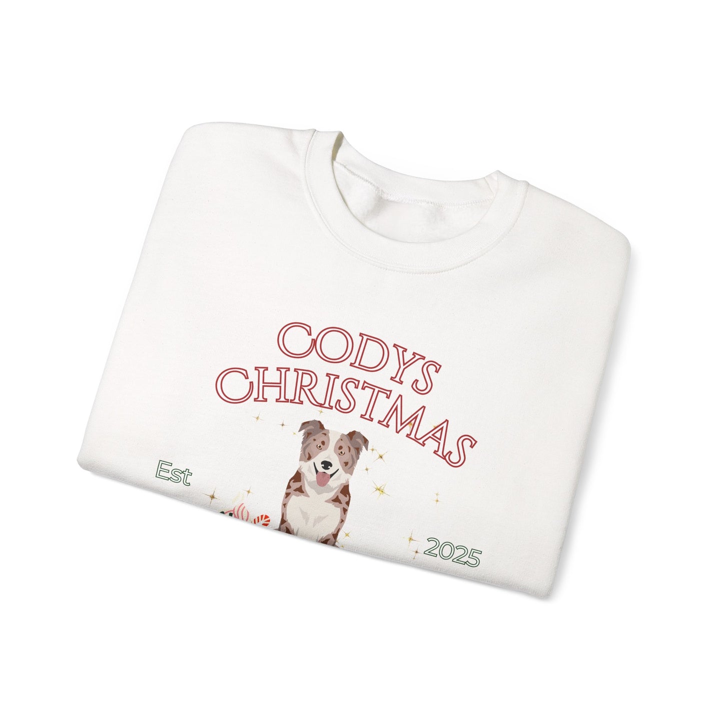 Border Collie Dog Christmas Social Club Unisex Heavy Blend Crewneck Sweatshirt Custom Name