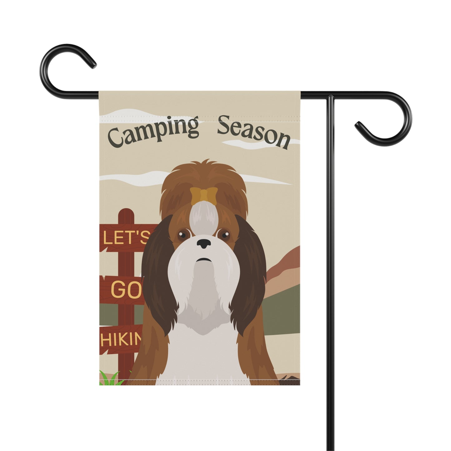 Shih Tzu Dog Camping Garden Flag