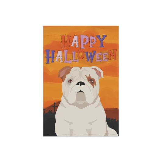 Bulldog Dog Halloween Garden Flag