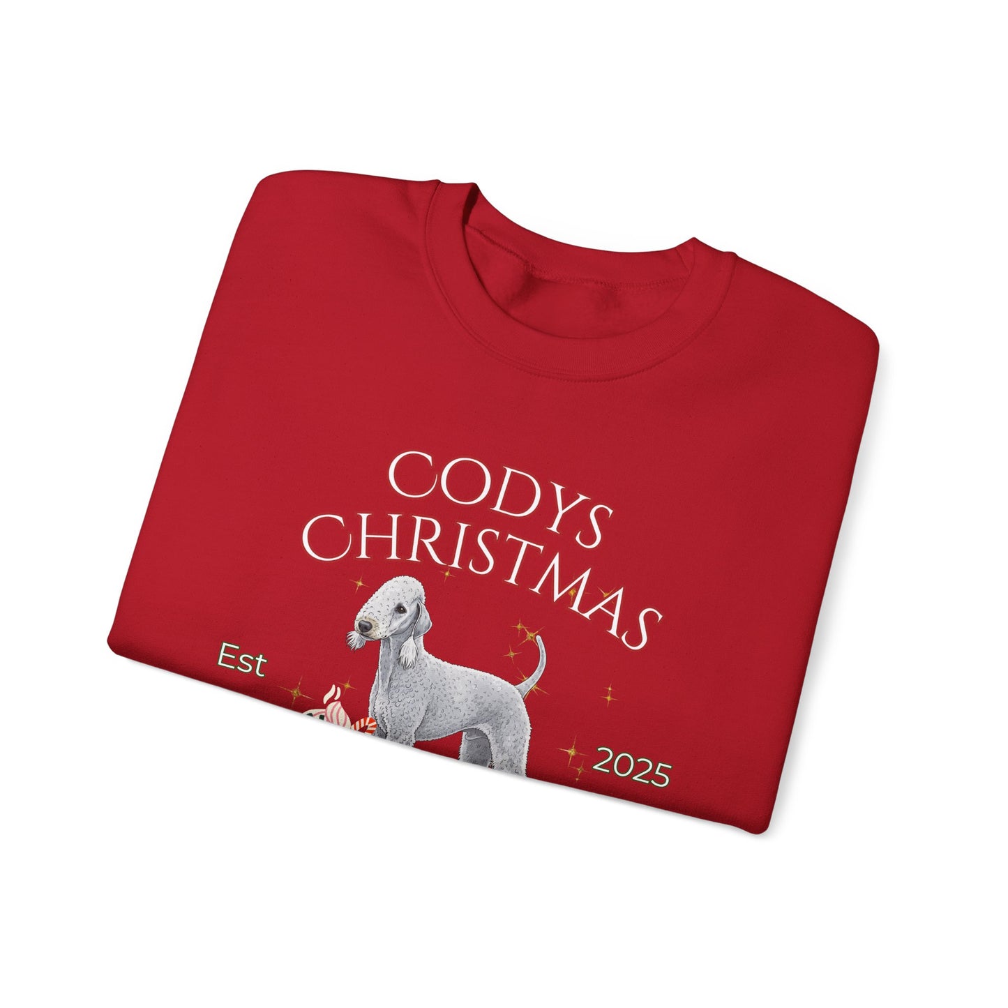 Bedlington Terrier Dog Christmas Social Club Unisex Heavy Blend Crewneck Sweatshirt Custom Name