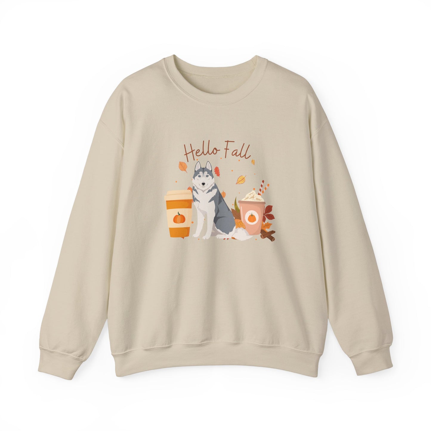 Siberian Husky Dog Fall Halloween Unisex Heavy Blend Crewneck Sweatshirt