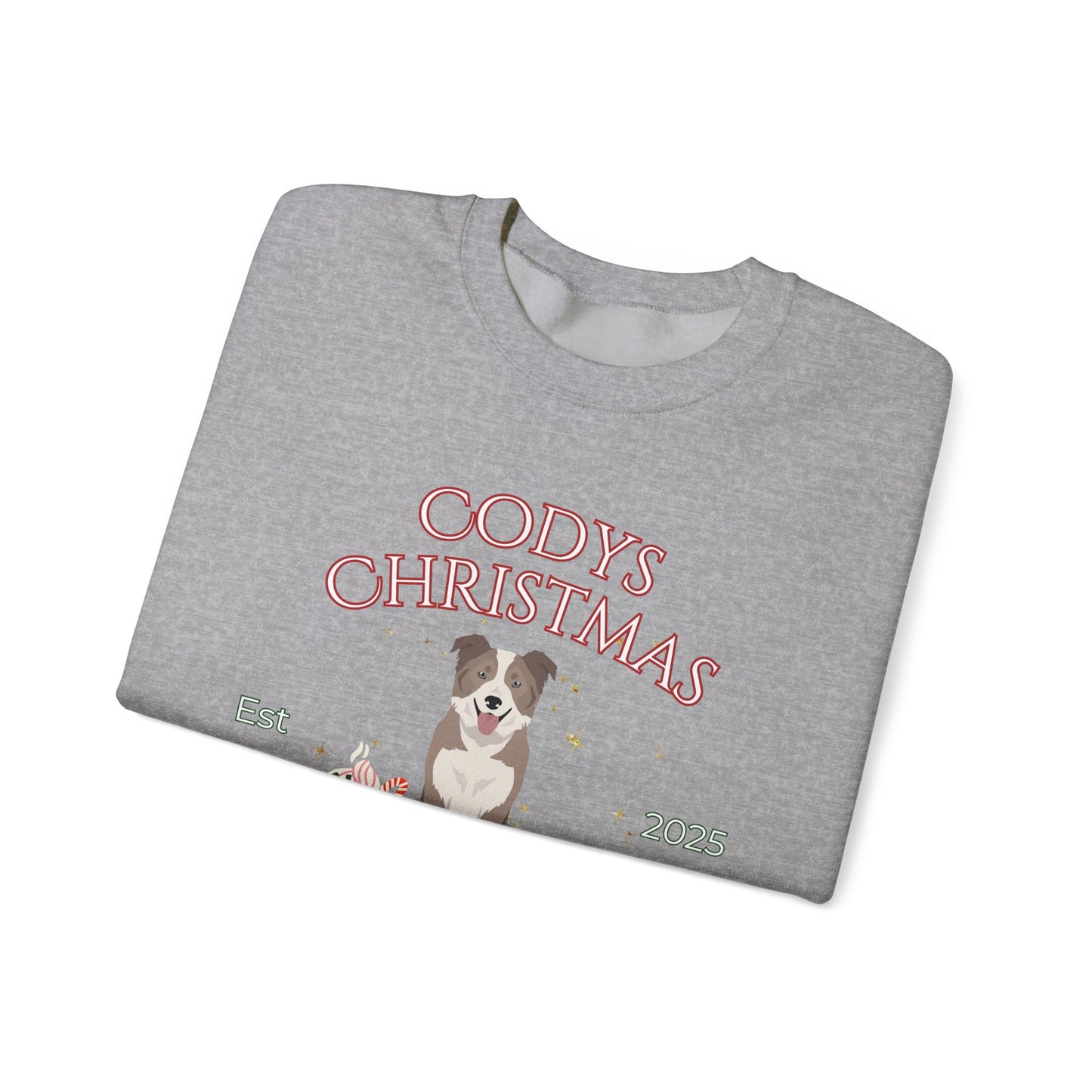 Border Collie Dog Christmas Social Club Unisex Heavy Blend Crewneck Sweatshirt Custom Name