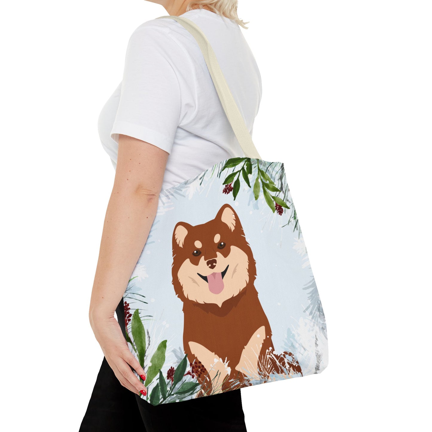 Finnish Lapphund Dog Christmas Holiday Tote Bag 16x16