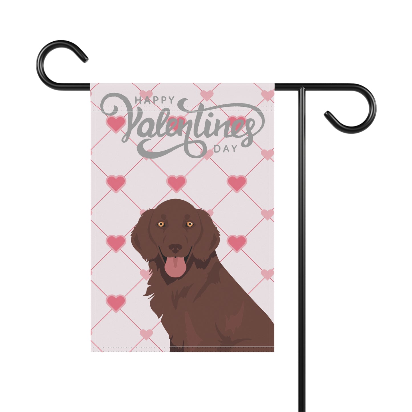 Flat Coated Retriever Dog Valentines Day Garden Flag