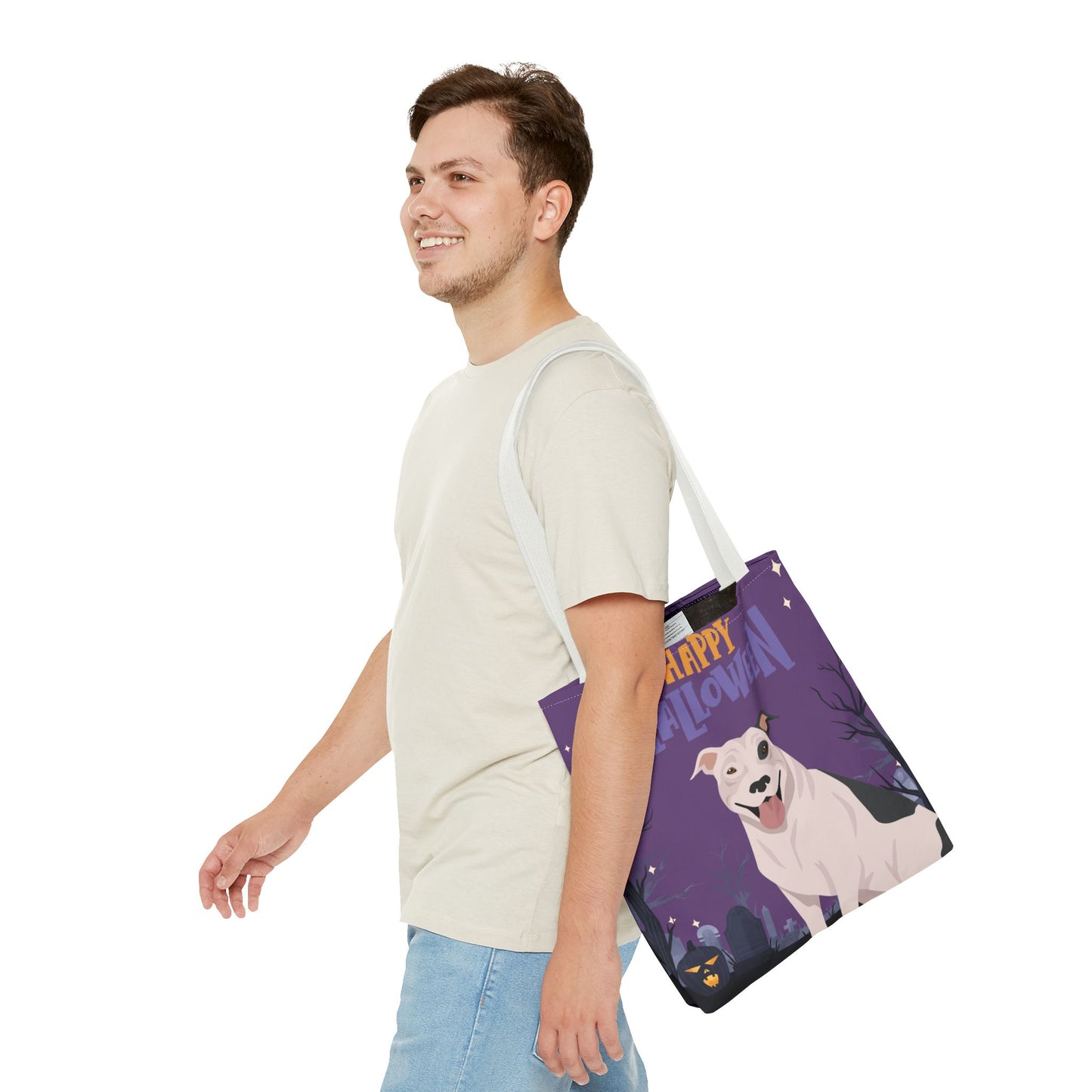 Pit Bull Dog Happy Halloween Tote Bag 16x16