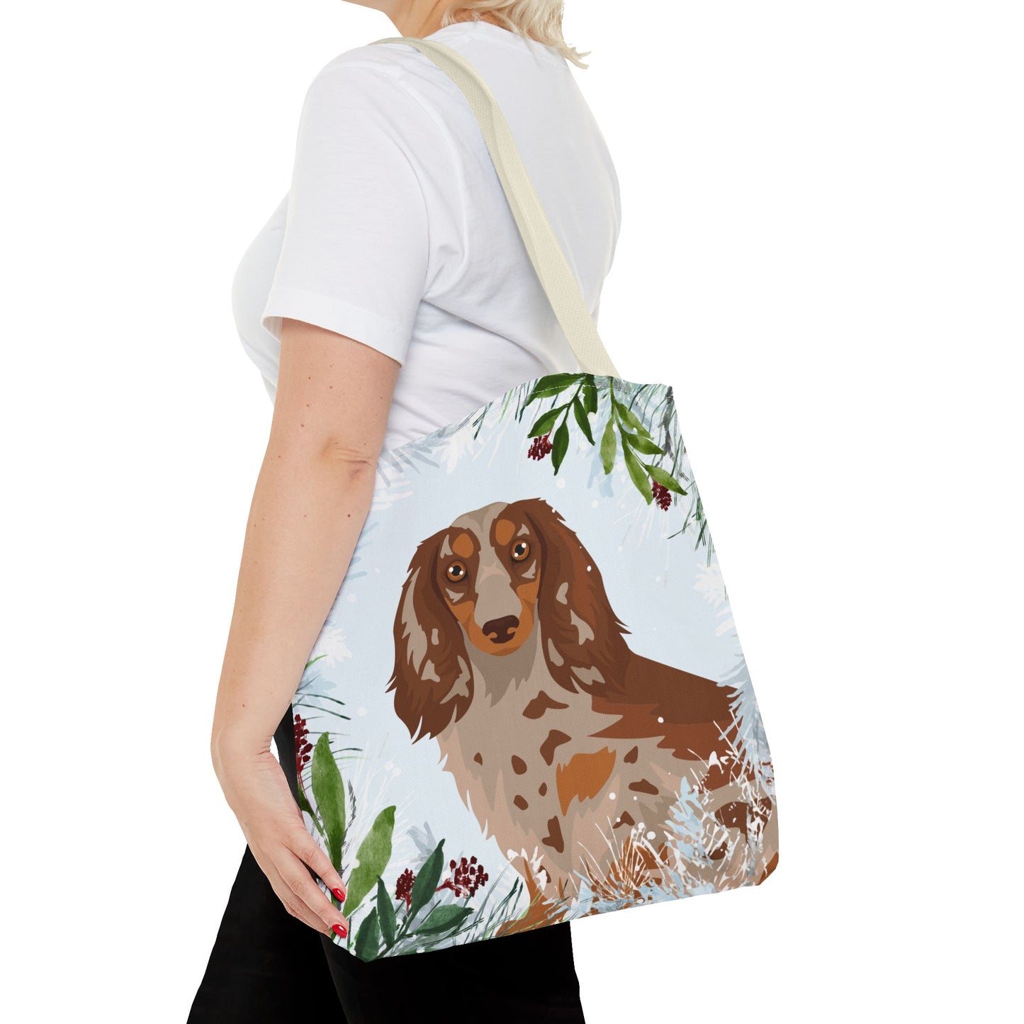 Dachshund Dog Christmas Holiday Tote Bag 16x16