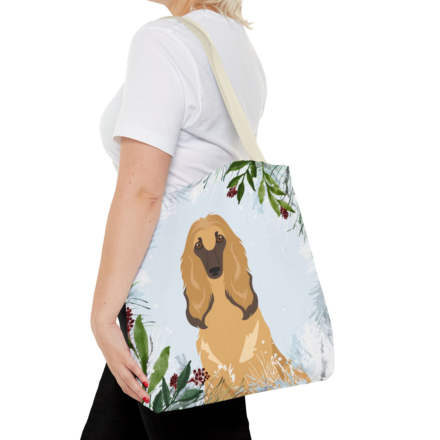 Afghan Hound Dog Christmas Holiday Tote Bag 16x16