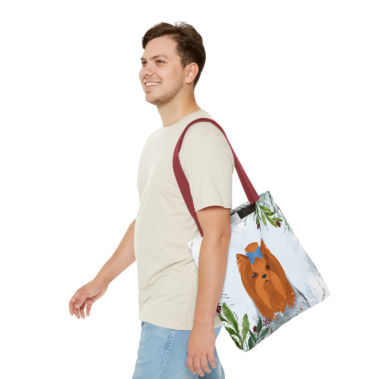 Yorkshire Terrier Dog Christmas Holiday Tote Bag 16x16