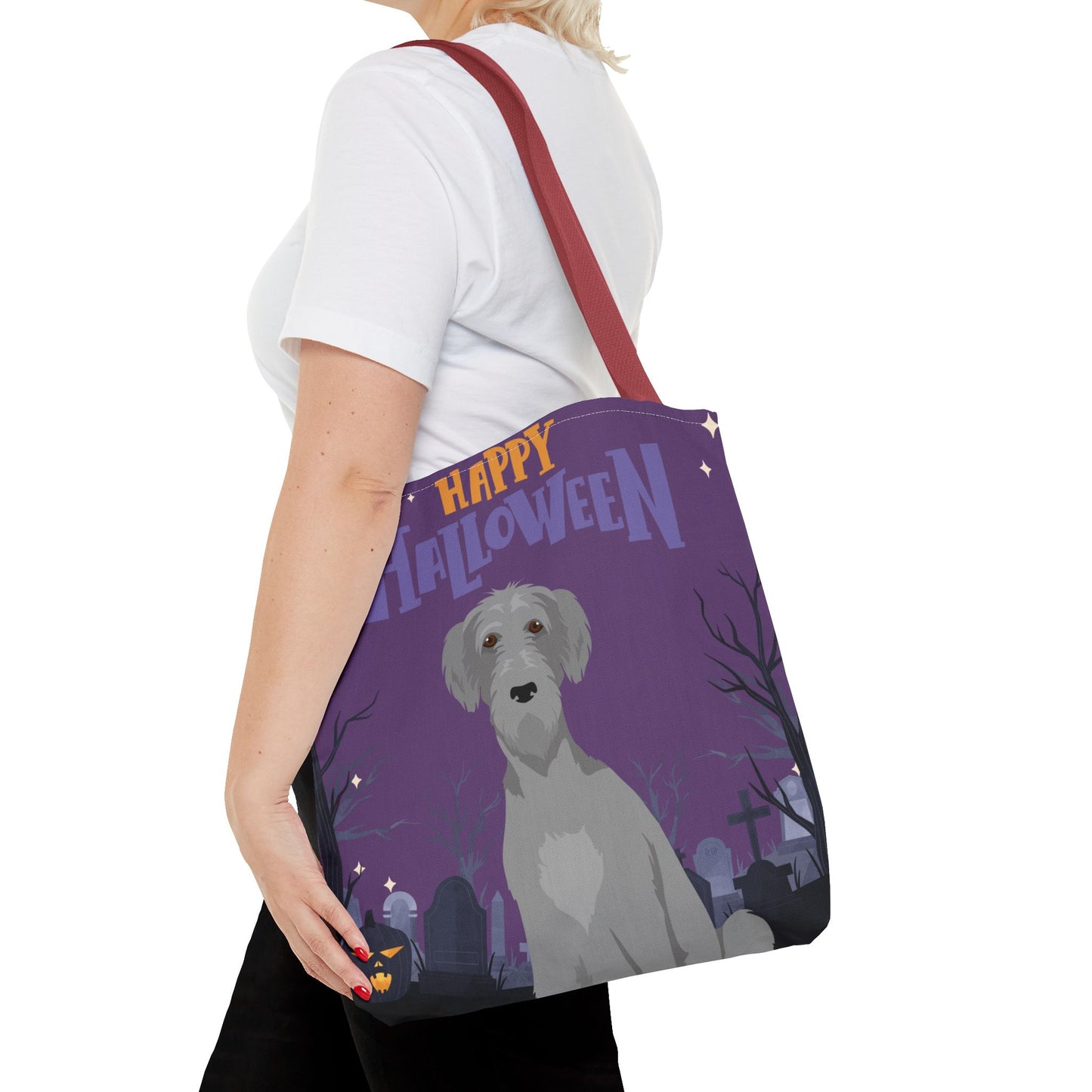 Scottish Deerhound Dog Happy Halloween Tote Bag 16x16