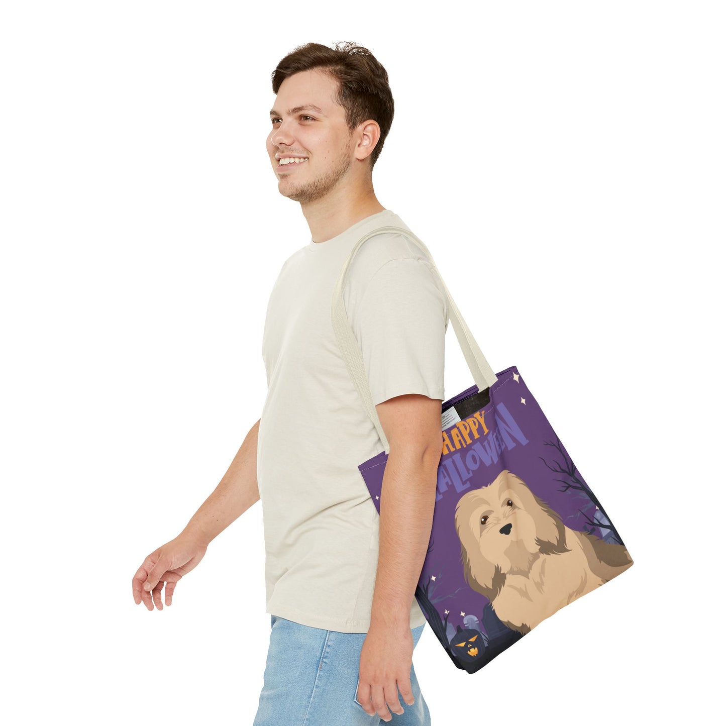 Havanese Dog Happy Halloween Tote Bag 16x16