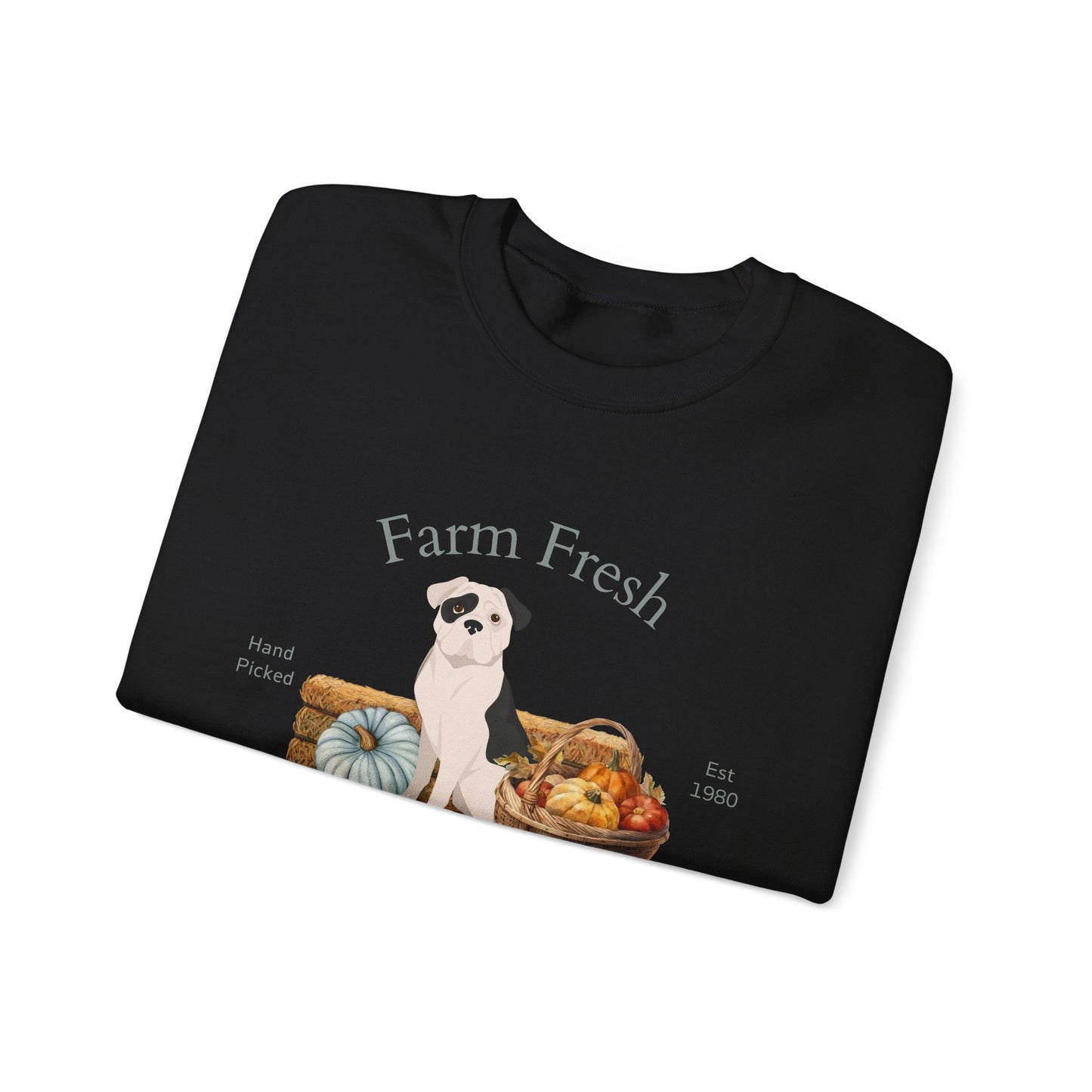 American Bulldog Dog Fall Farm Fresh Unisex Heavy Blend Crewneck Sweatshirt