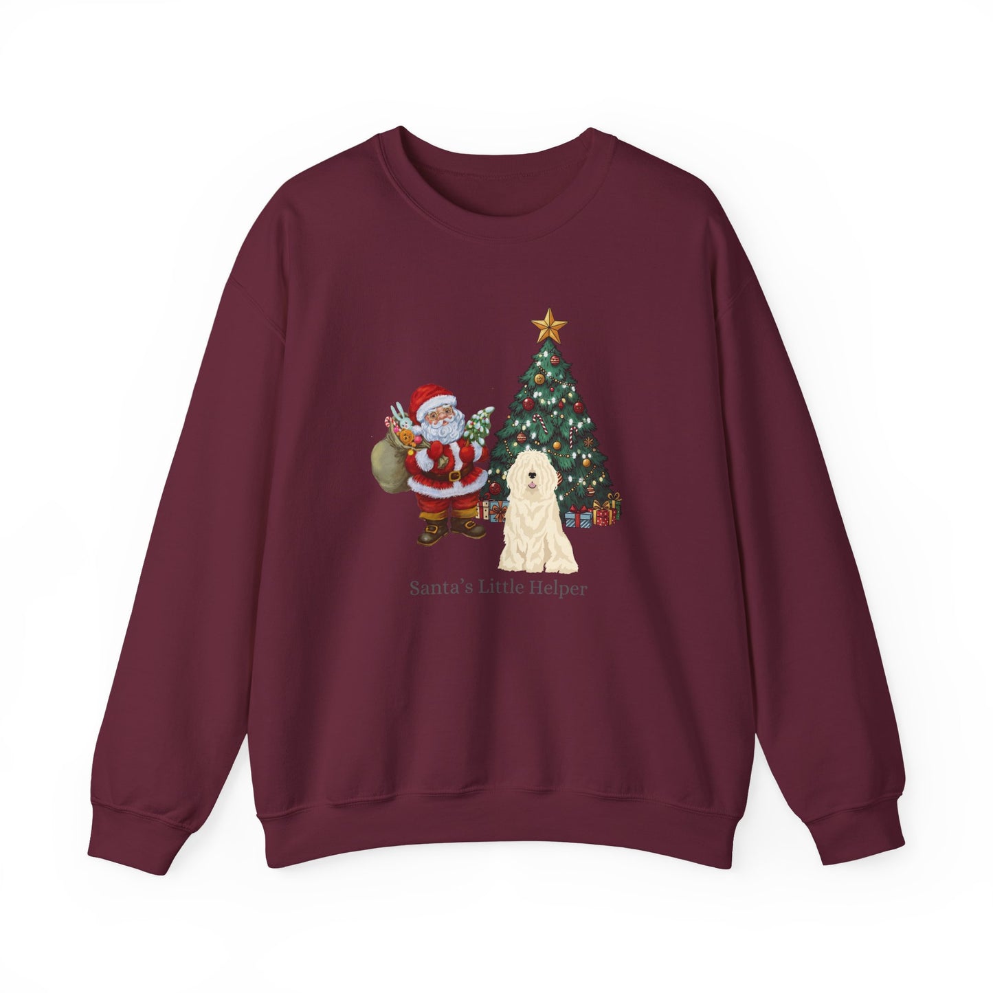 Komondor Dog Santa's Little Helper Unisex Heavy Blend Crewneck Sweatshirt