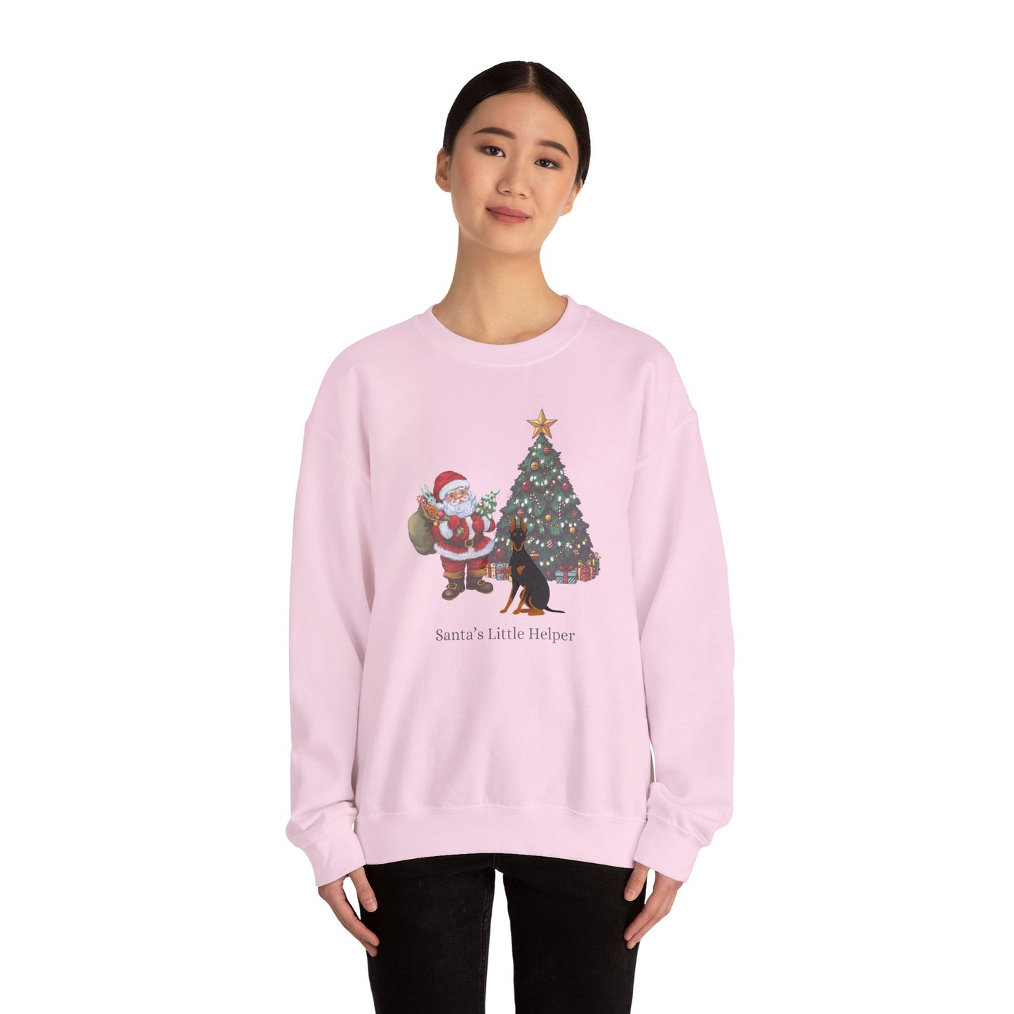 Manchester Terrier Dog Santa's Little Helper Unisex Heavy Blend Crewneck Sweatshirt