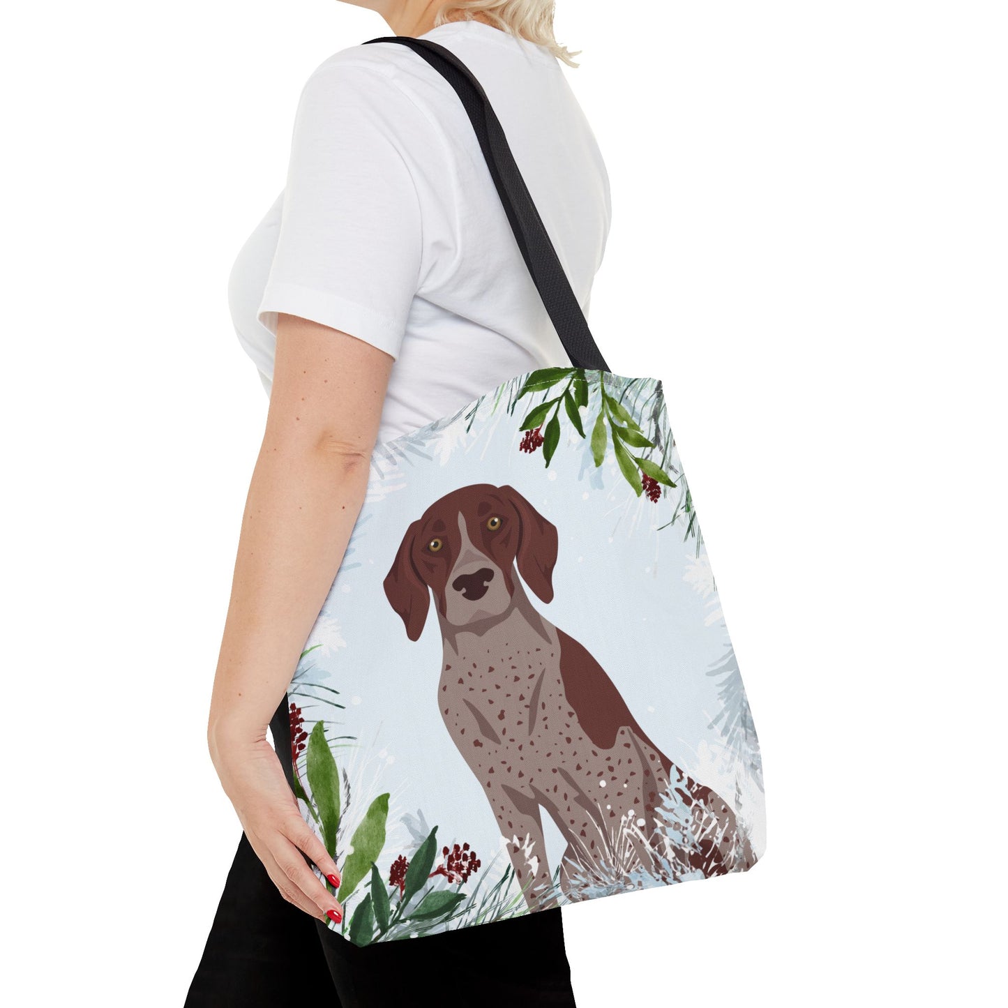 German Shorthaired Pointer Dog Christmas Holiday Tote Bag 16x16