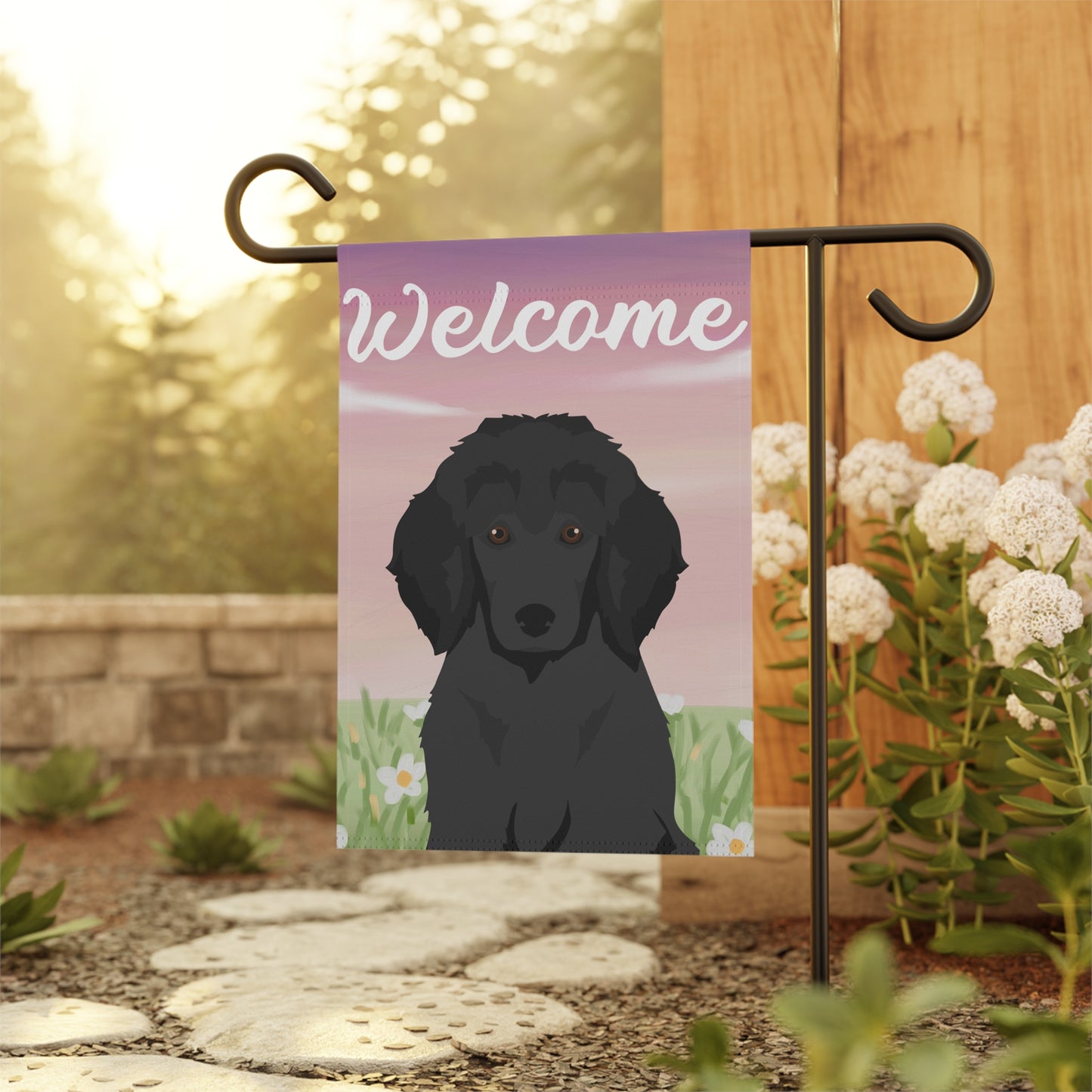 Poodle Dog Welcome Garden Flag