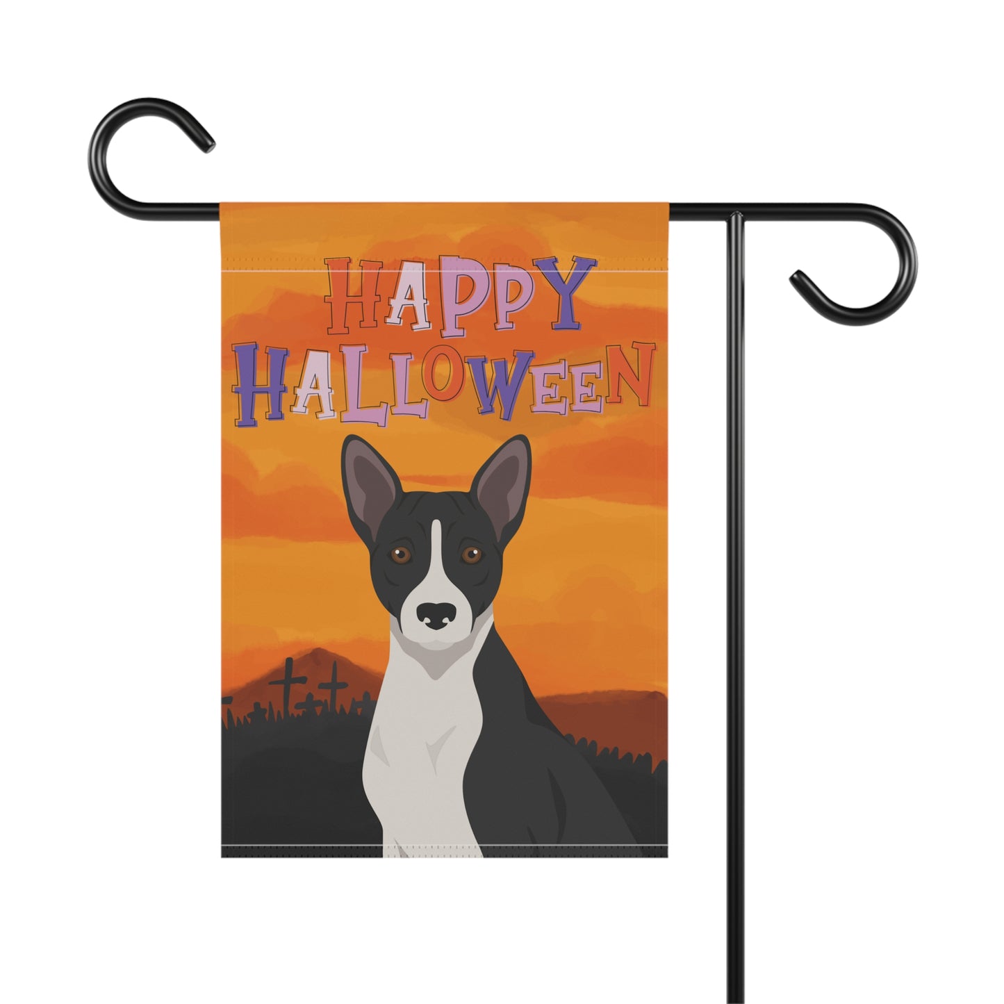 Basenji Dog Halloween Garden Flag