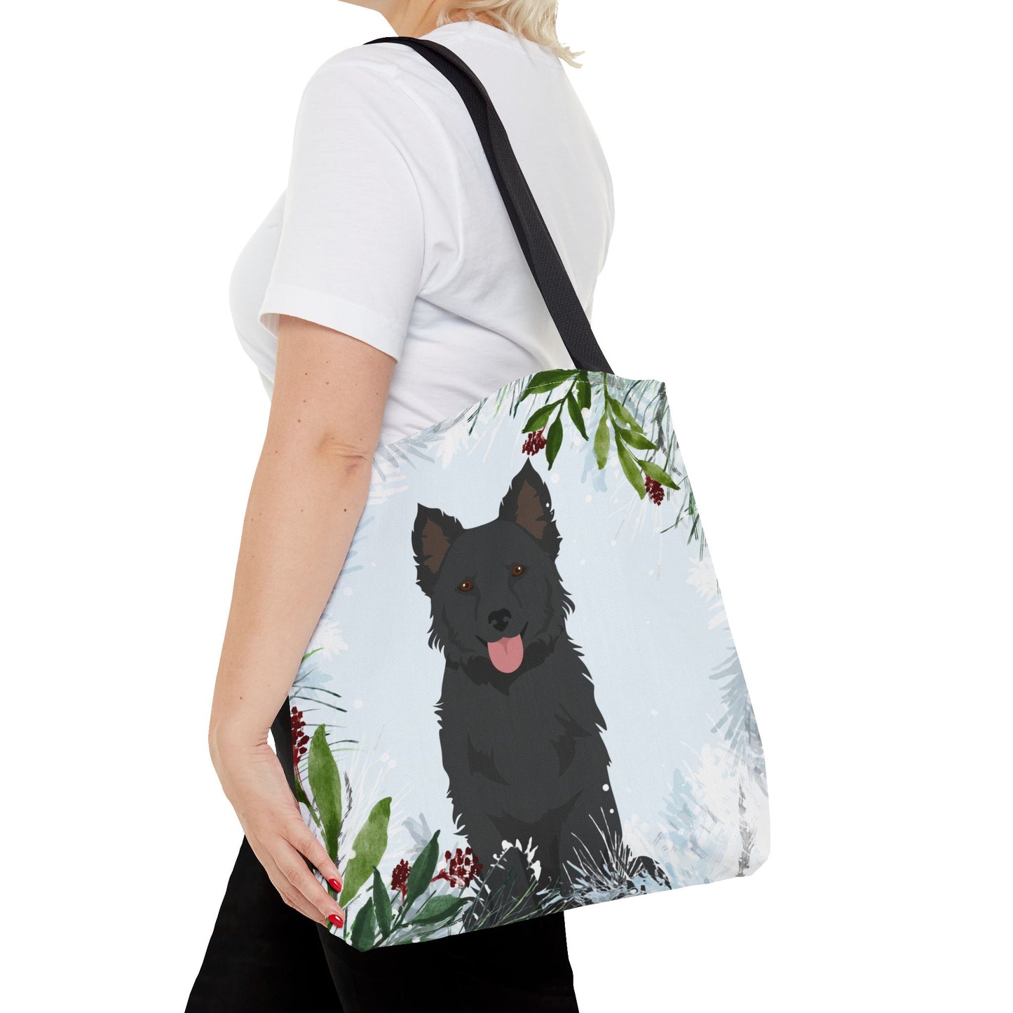Mudi Dog Christmas Holiday Tote Bag 16x16