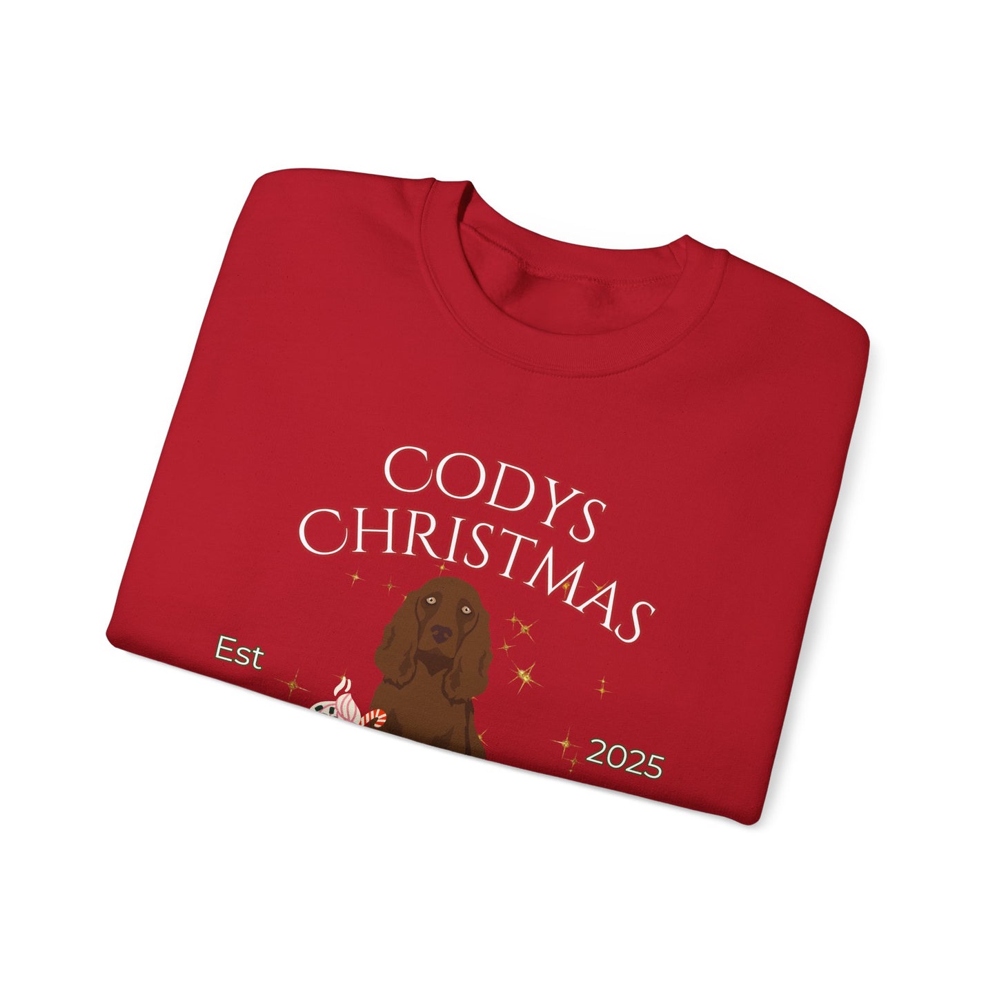 Field Spaniel Dog Christmas Social Club Unisex Heavy Blend Crewneck Sweatshirt Custom Name