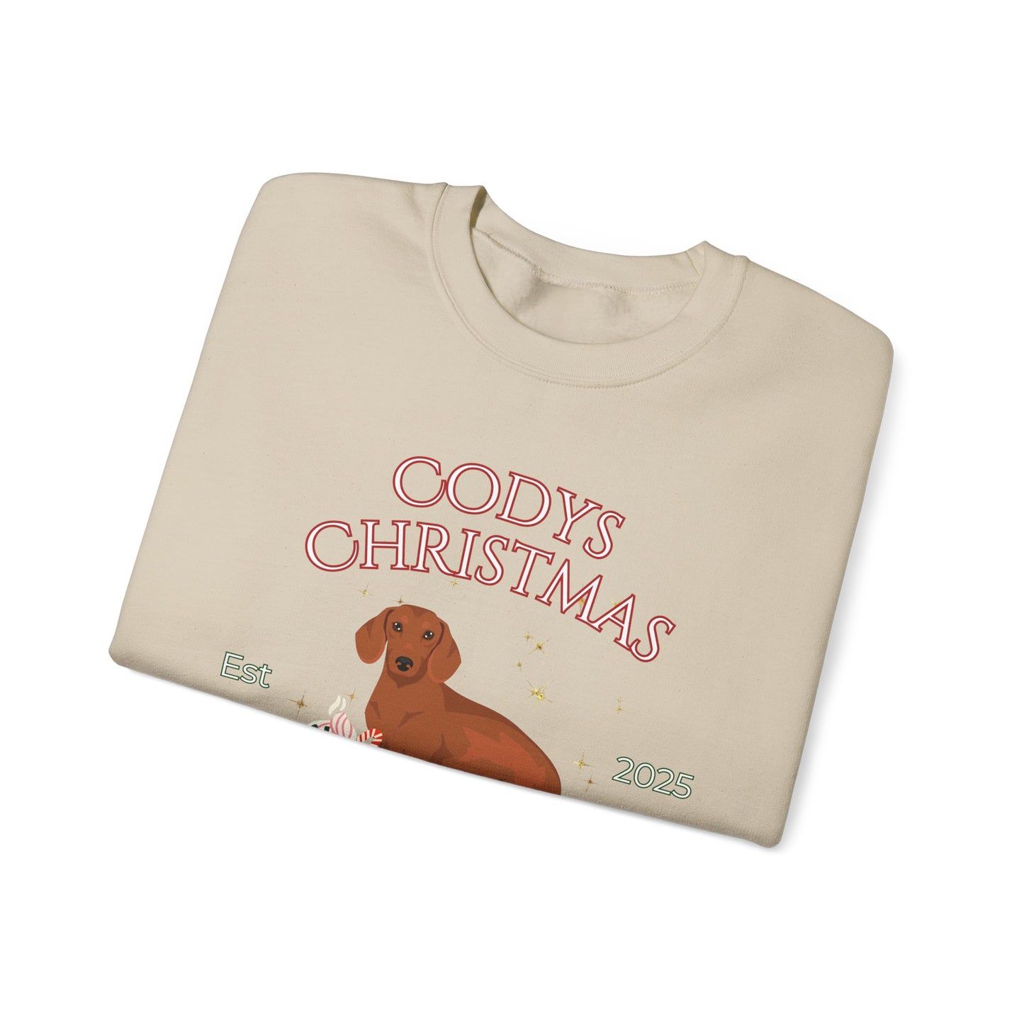 Dachshund Dog Christmas Social Club Unisex Heavy Blend Crewneck Sweatshirt Custom Name
