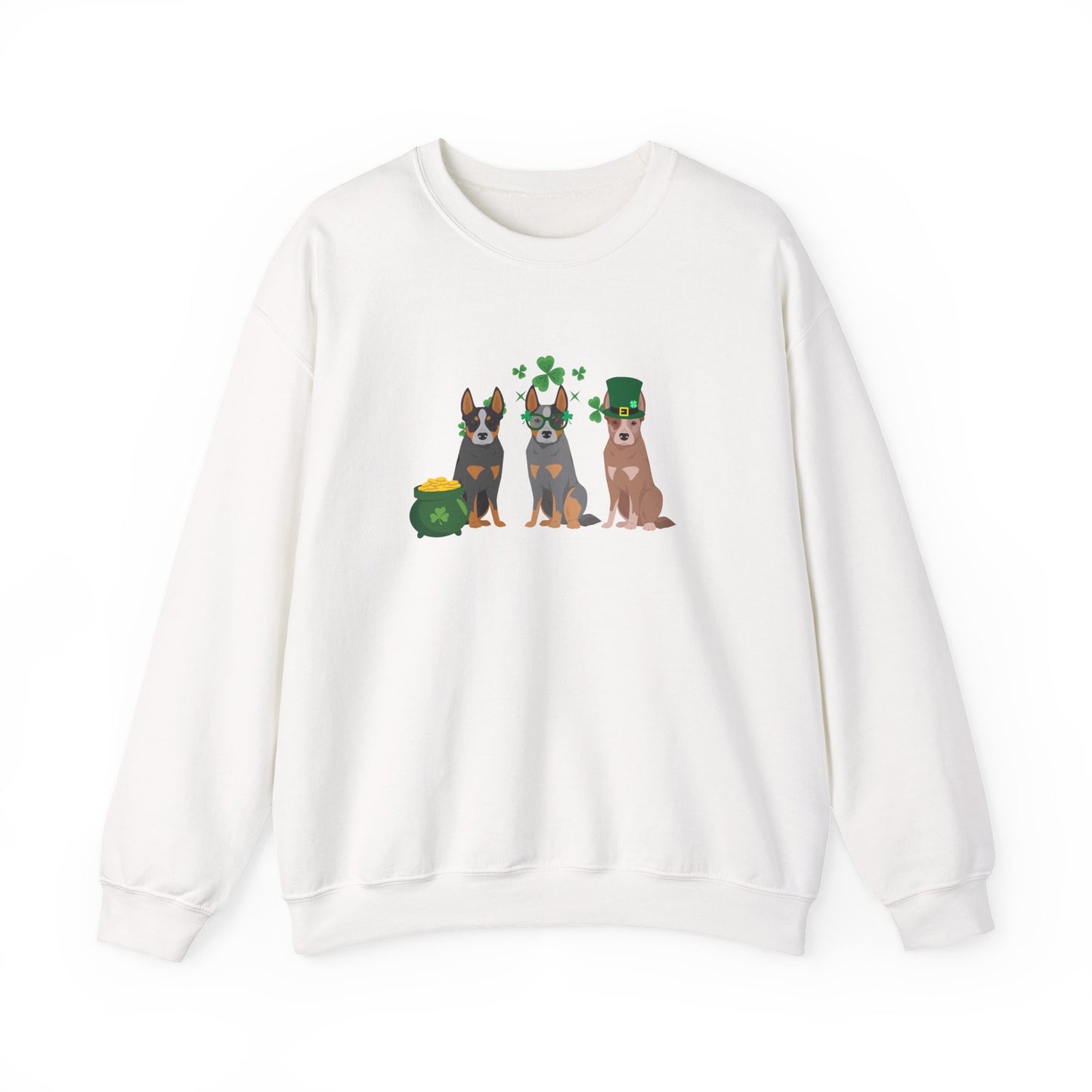 Australian Cattle Dog St Patricks Day Unisex Heavy Blend Crewneck Sweatshirt, St Pattys day, Cute Dog Mom Gift