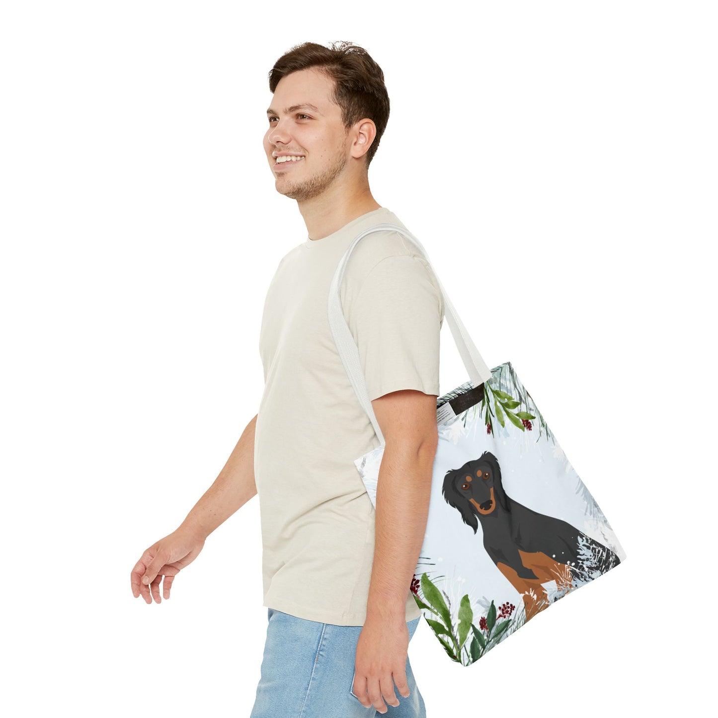 Saluki Dog Christmas Holiday Tote Bag 16x16