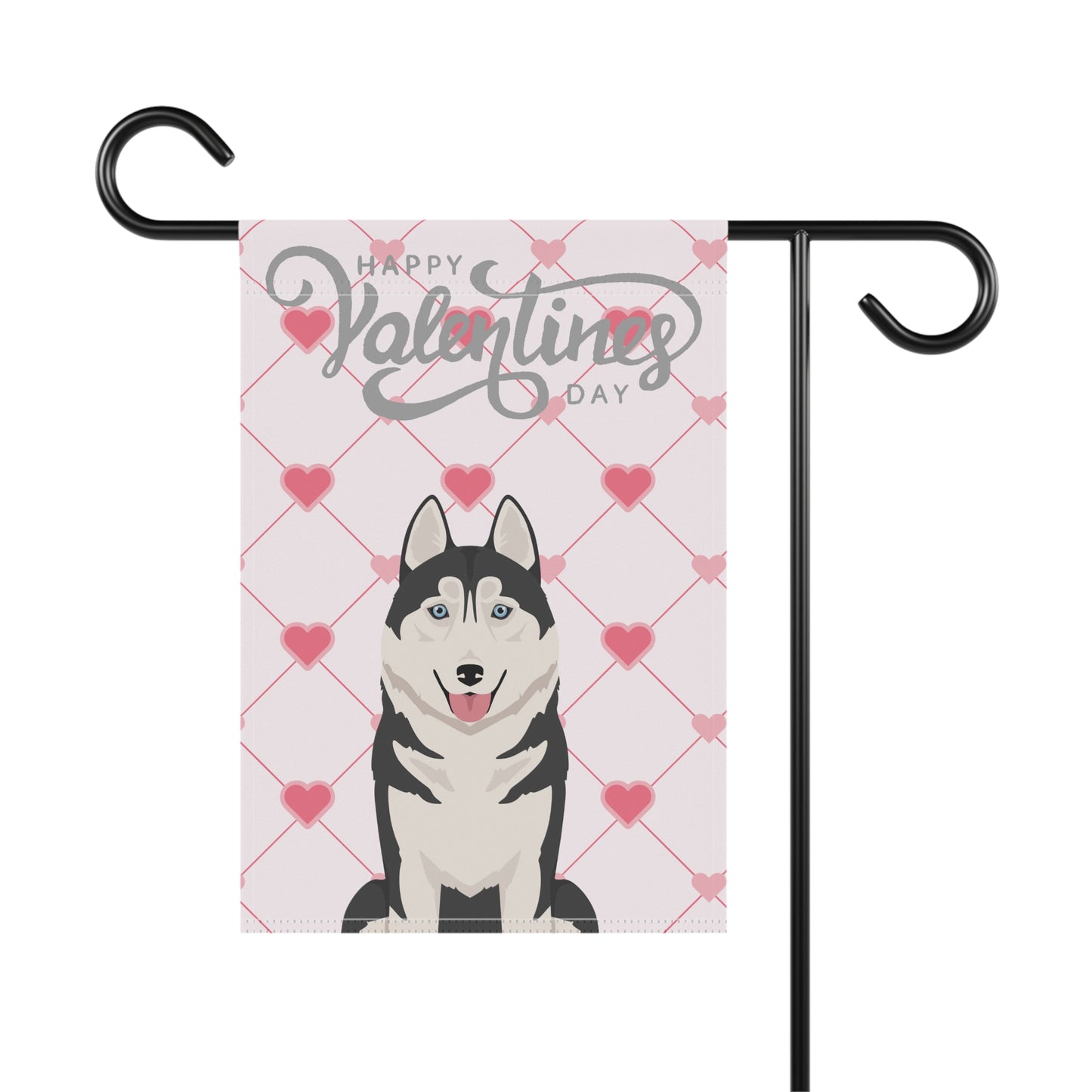 Siberian Husky Dog Valentines Day Garden Flag