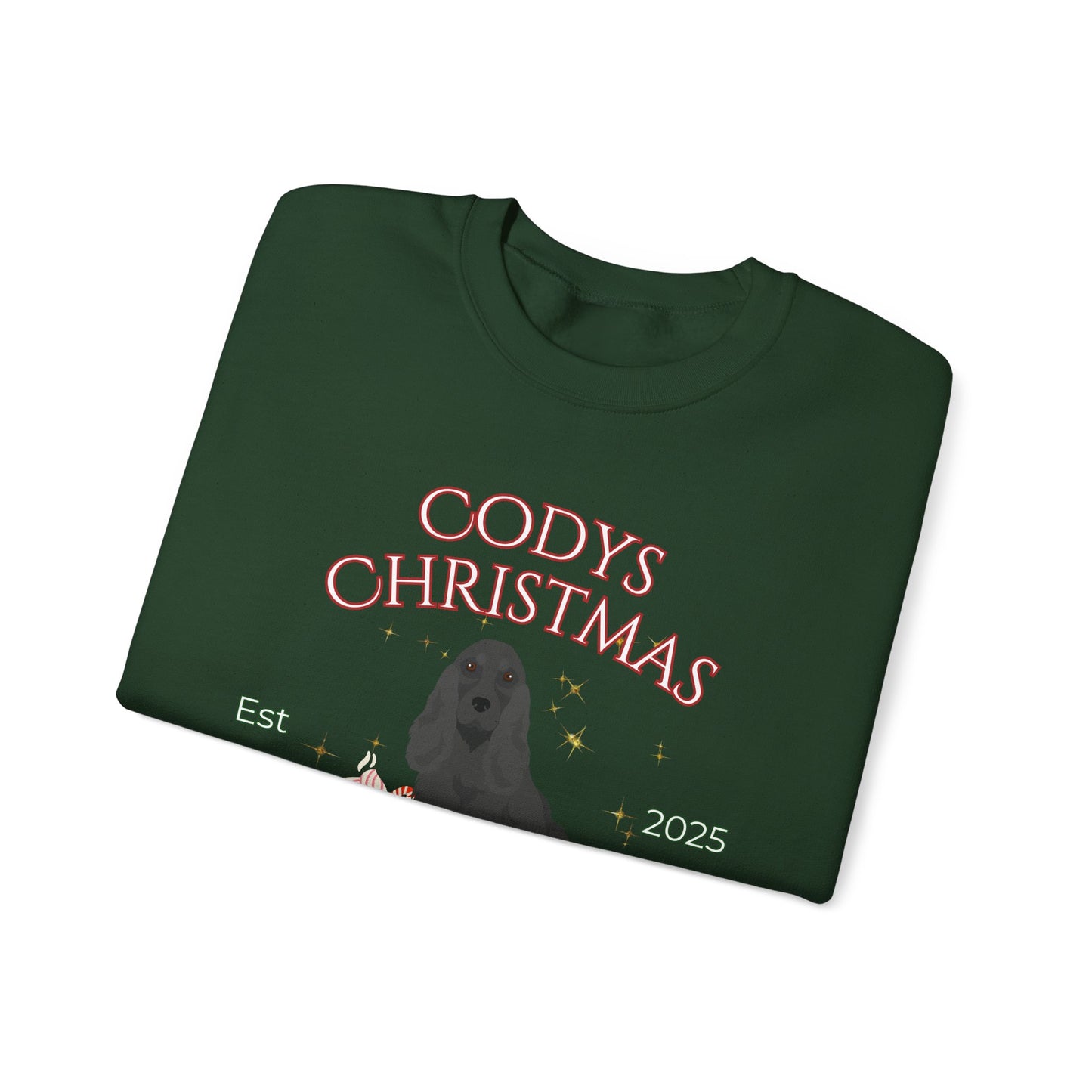 English Cocker Spaniel Dog Christmas Social Club Unisex Heavy Blend Crewneck Sweatshirt Custom Name