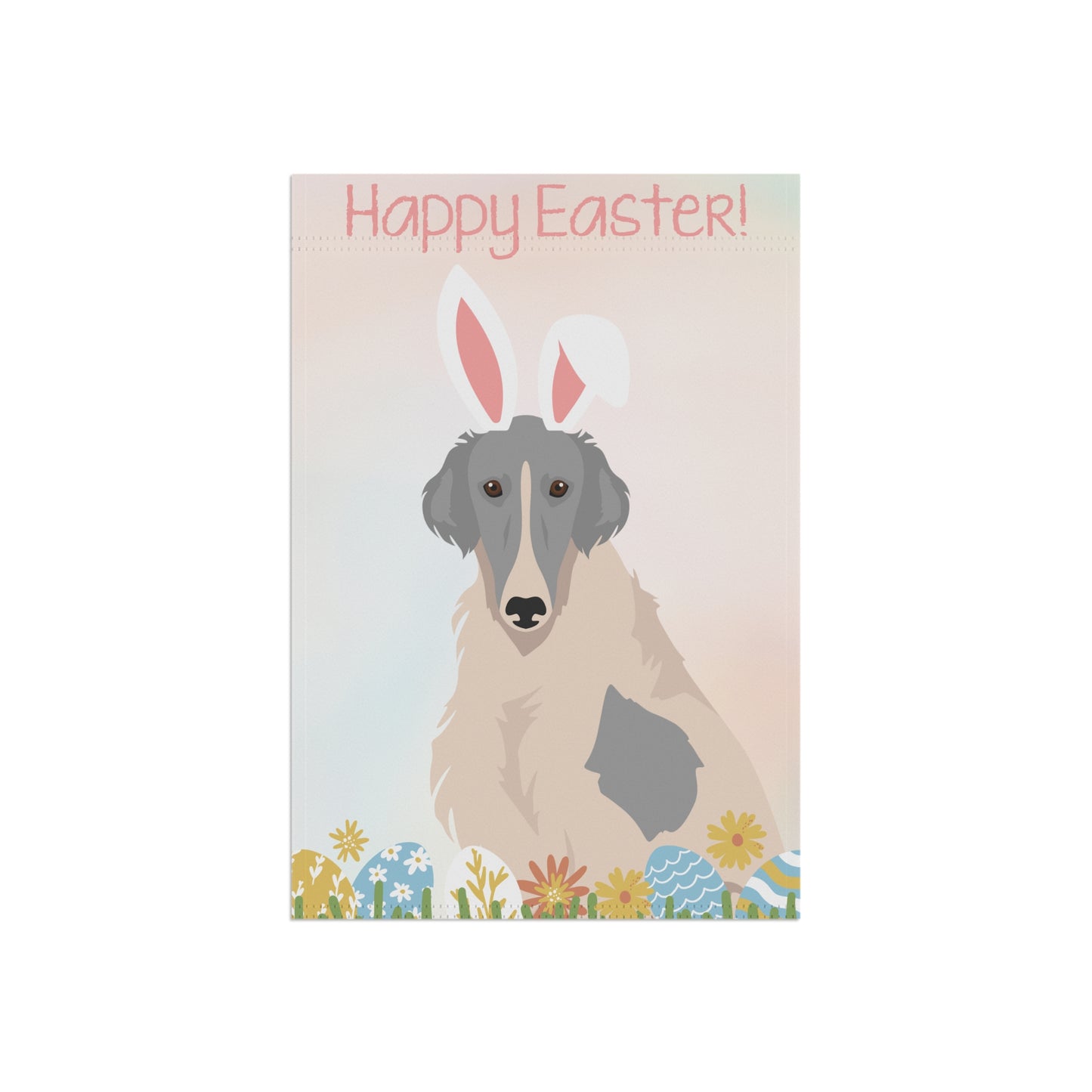 Borzoi Dog Happy Easter Garden Flag