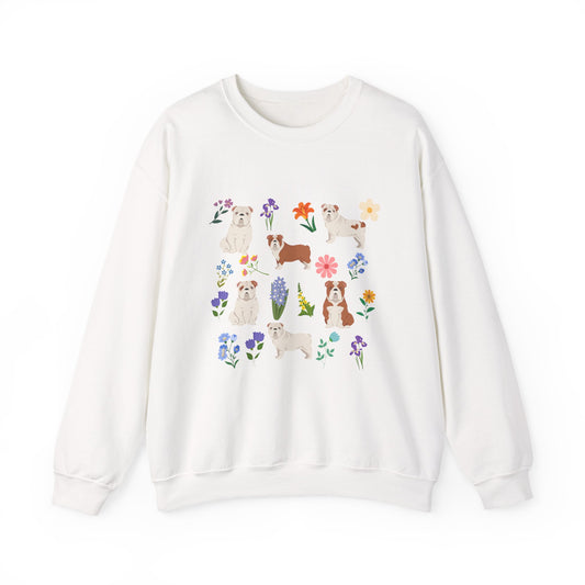 Bulldog Dog Unisex Spring Cottage Core Crewneck Sweatshirt