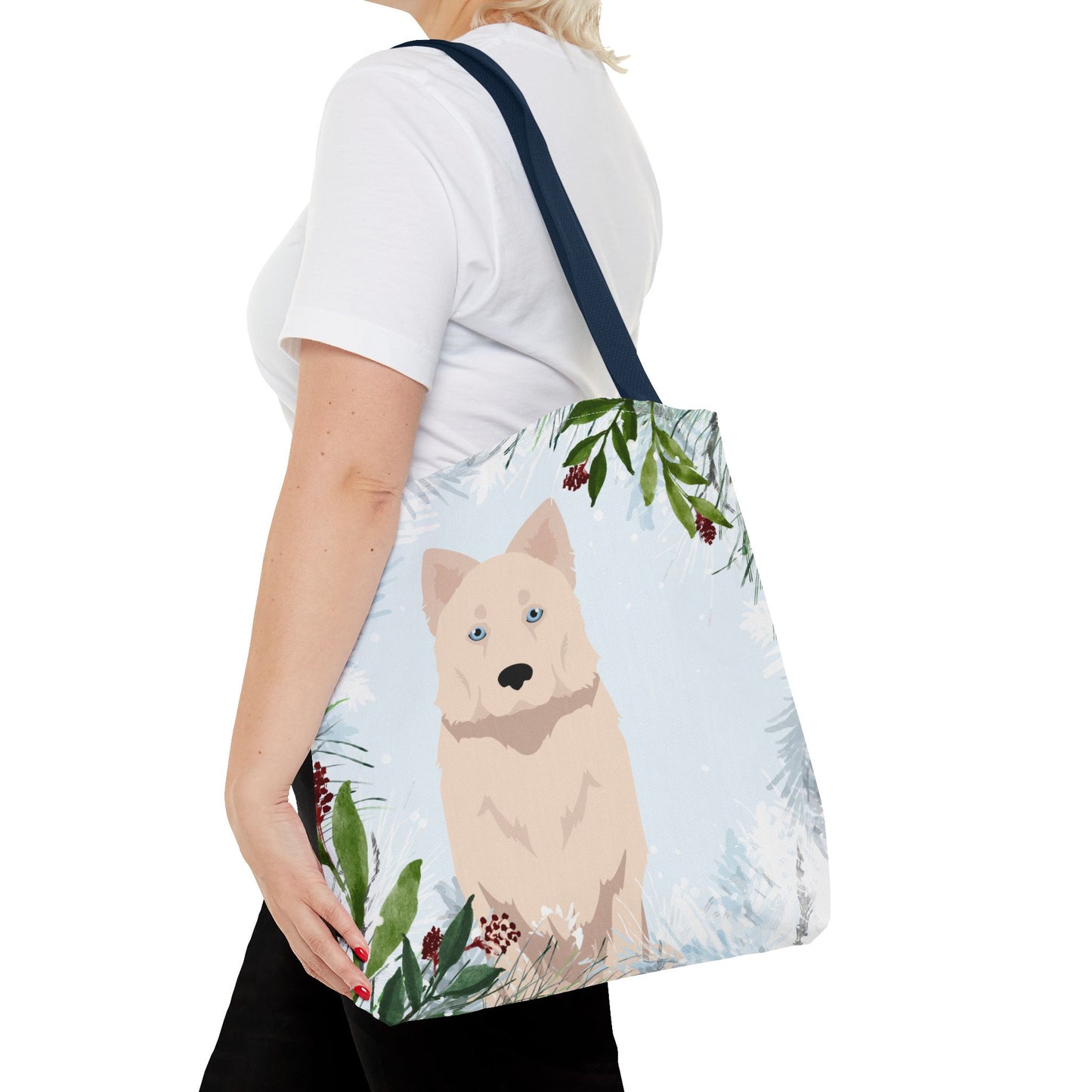 Yakutian Laika Dog Christmas Holiday Tote Bag 16x16