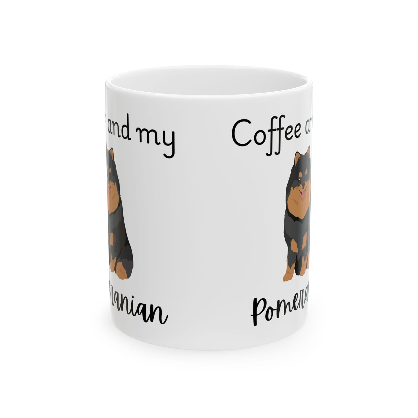 Coffee and My Pomeranian Ceramic Mug | Dog Lover Gift, Pet Owner Cup, Cute Mug for Dog Moms, Funny Mug for Coffee Lovers