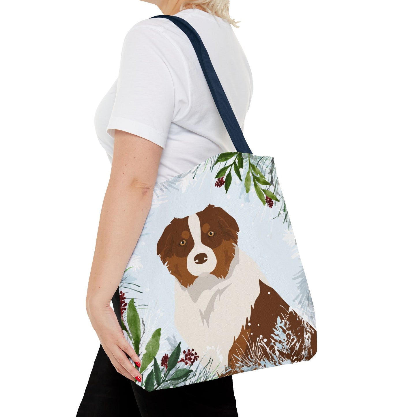 Australian Shepherd Dog Christmas Holiday Tote Bag 16x16