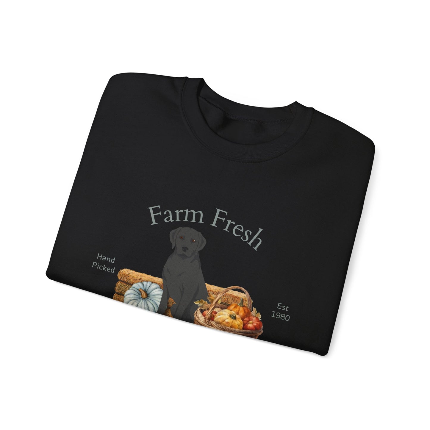 Labrador Retriever Dog Fall Farm Fresh Unisex Heavy Blend Crewneck Sweatshirt