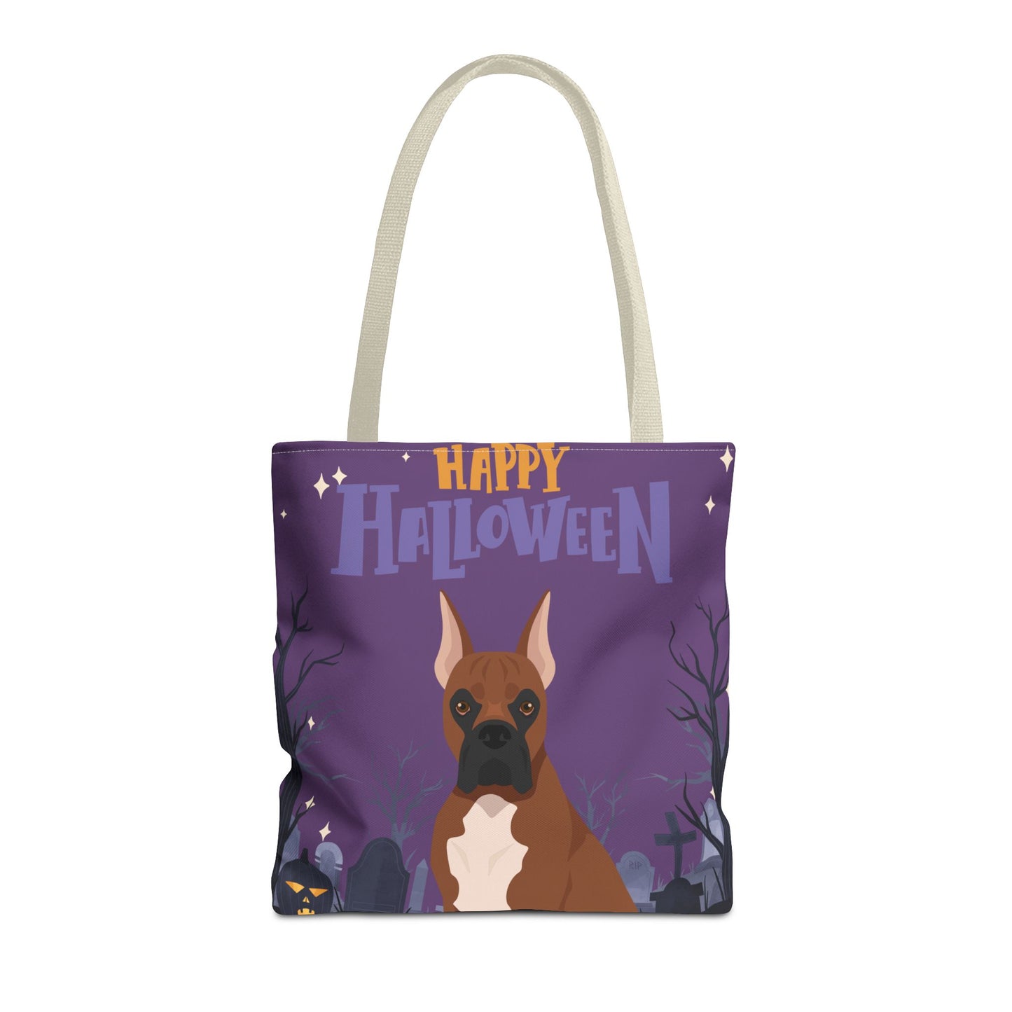 Boxer Dog Happy Halloween Tote Bag 16x16