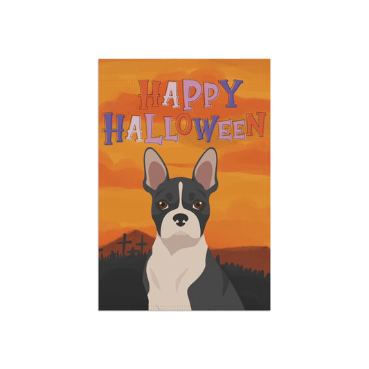 Boston Terrier Dog Halloween Garden Flag