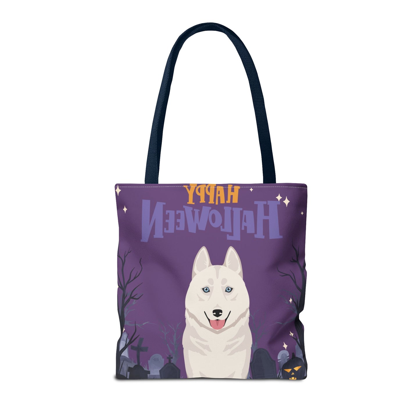Siberian Husky Dog Happy Halloween Tote Bag 16x16