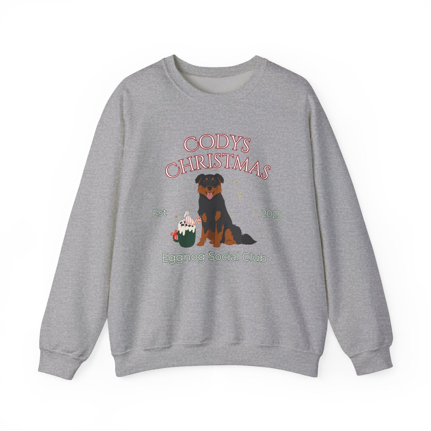 English Shepherd Dog Christmas Social Club Unisex Heavy Blend Crewneck Sweatshirt Custom Name