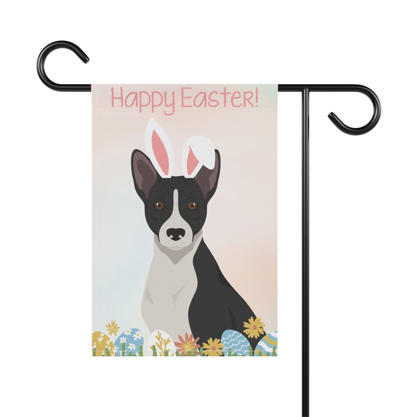 Basenji Dog Happy Easter Garden Flag