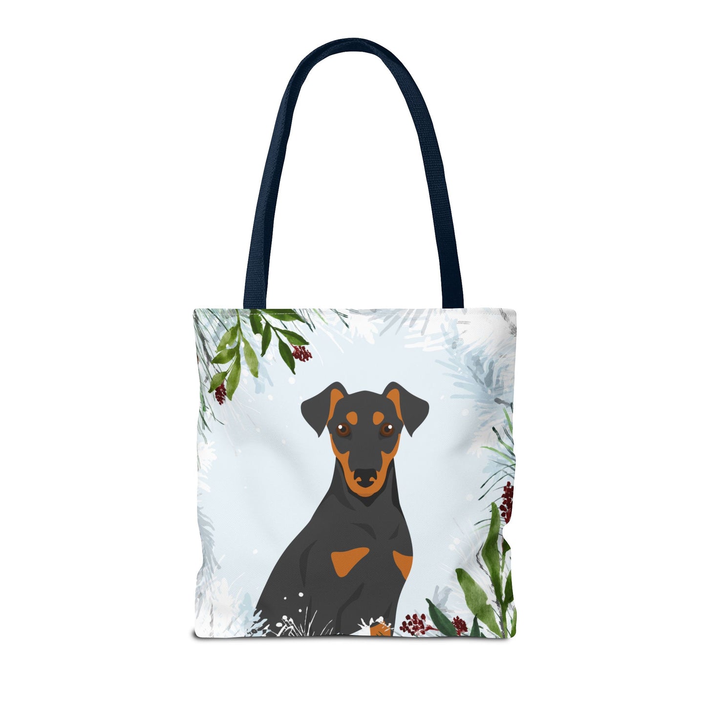 German Pinscher Dog Christmas Holiday Tote Bag 16x16
