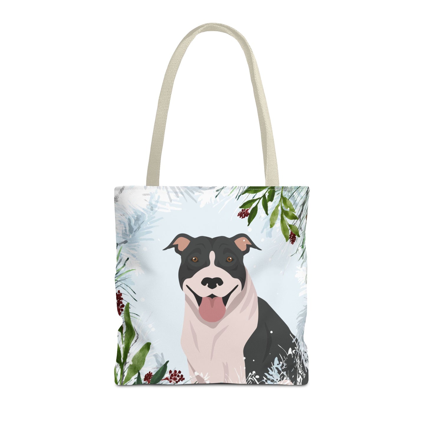 Pit Bull Dog Christmas Holiday Tote Bag 16x16