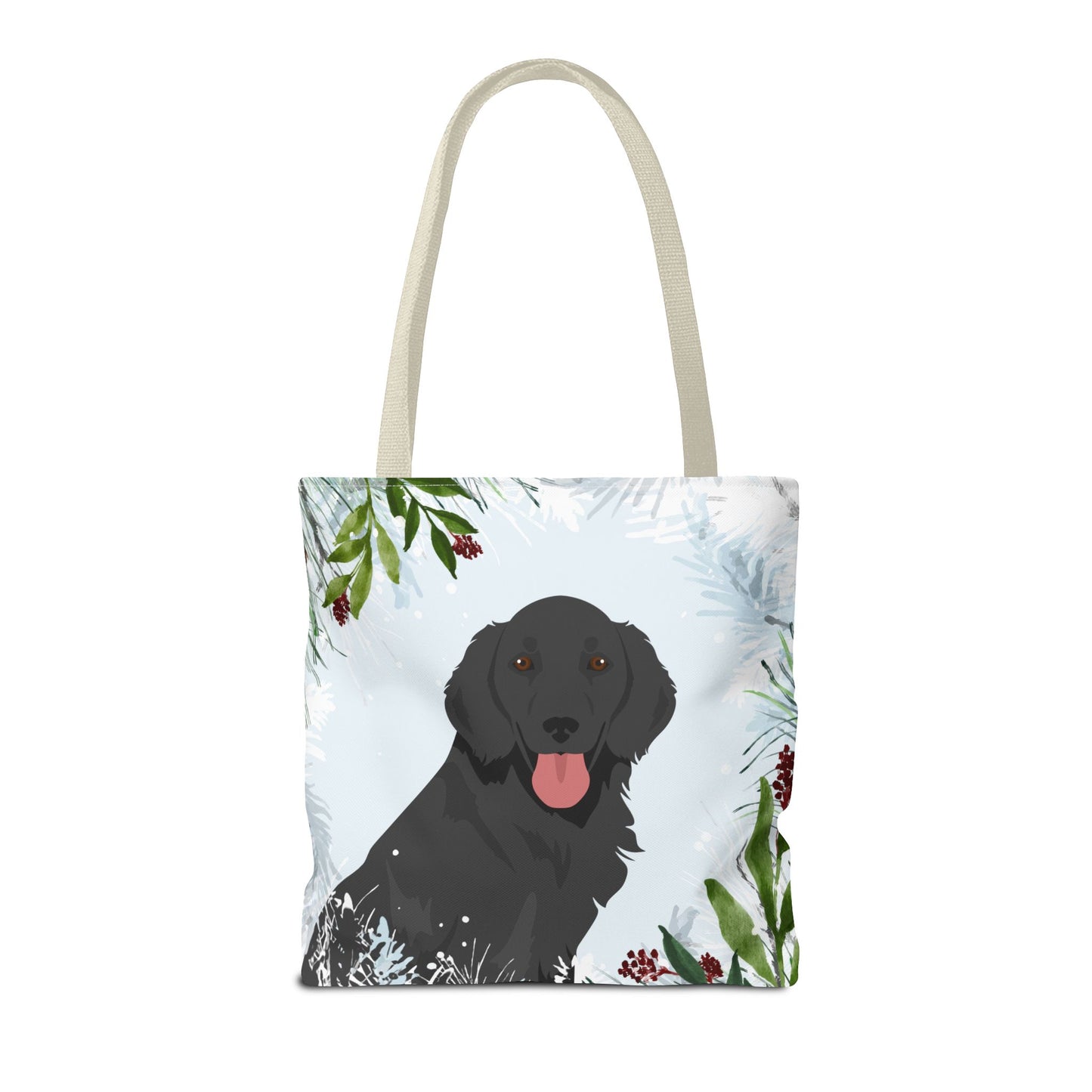 Flat Coated Retriever Dog Christmas Holiday Tote Bag 16x16
