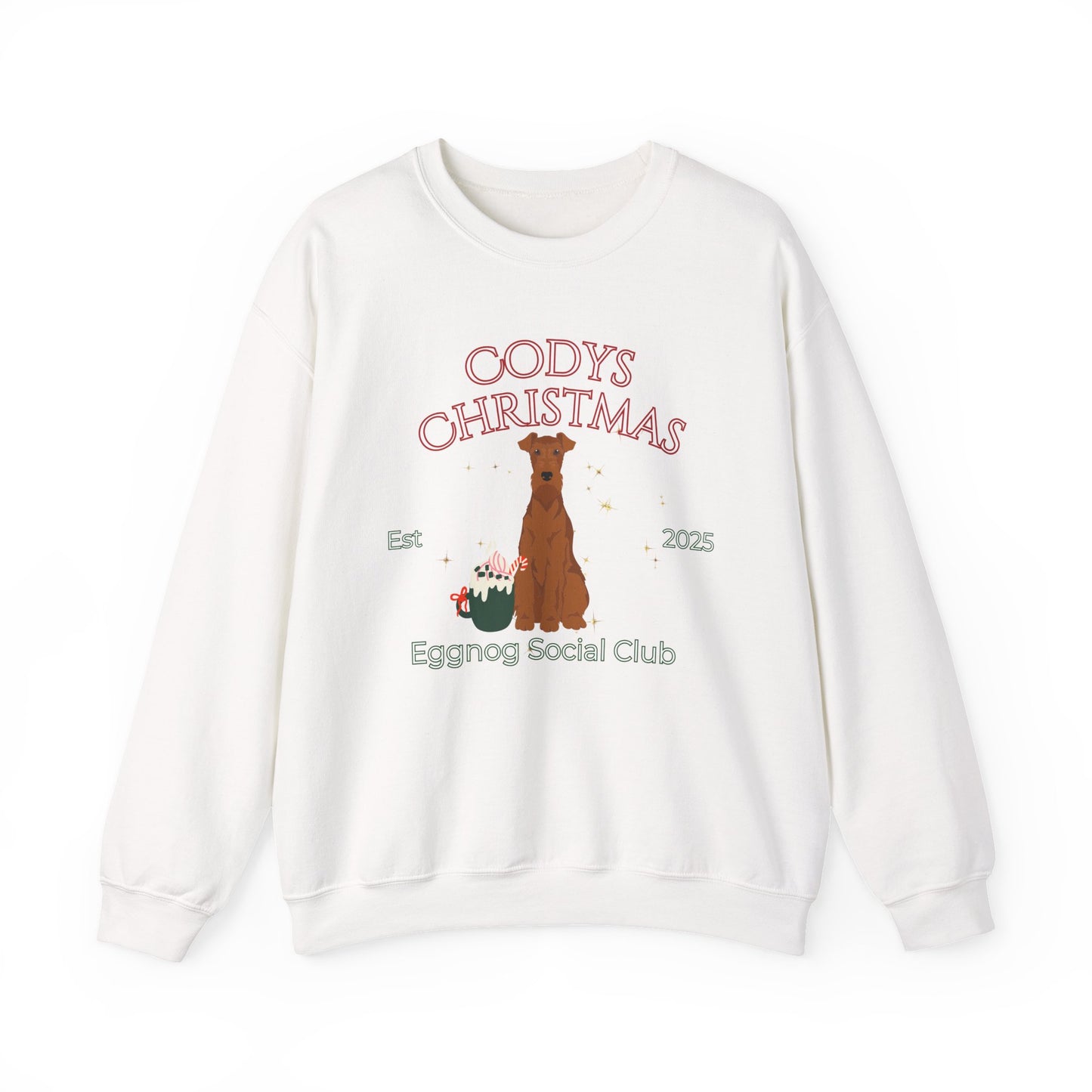 Irish Terrier Dog Christmas Social Club Unisex Heavy Blend Crewneck Sweatshirt Custom Name