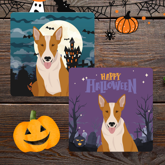 Bull Terrier Dog set of 2 4x4 Coasters