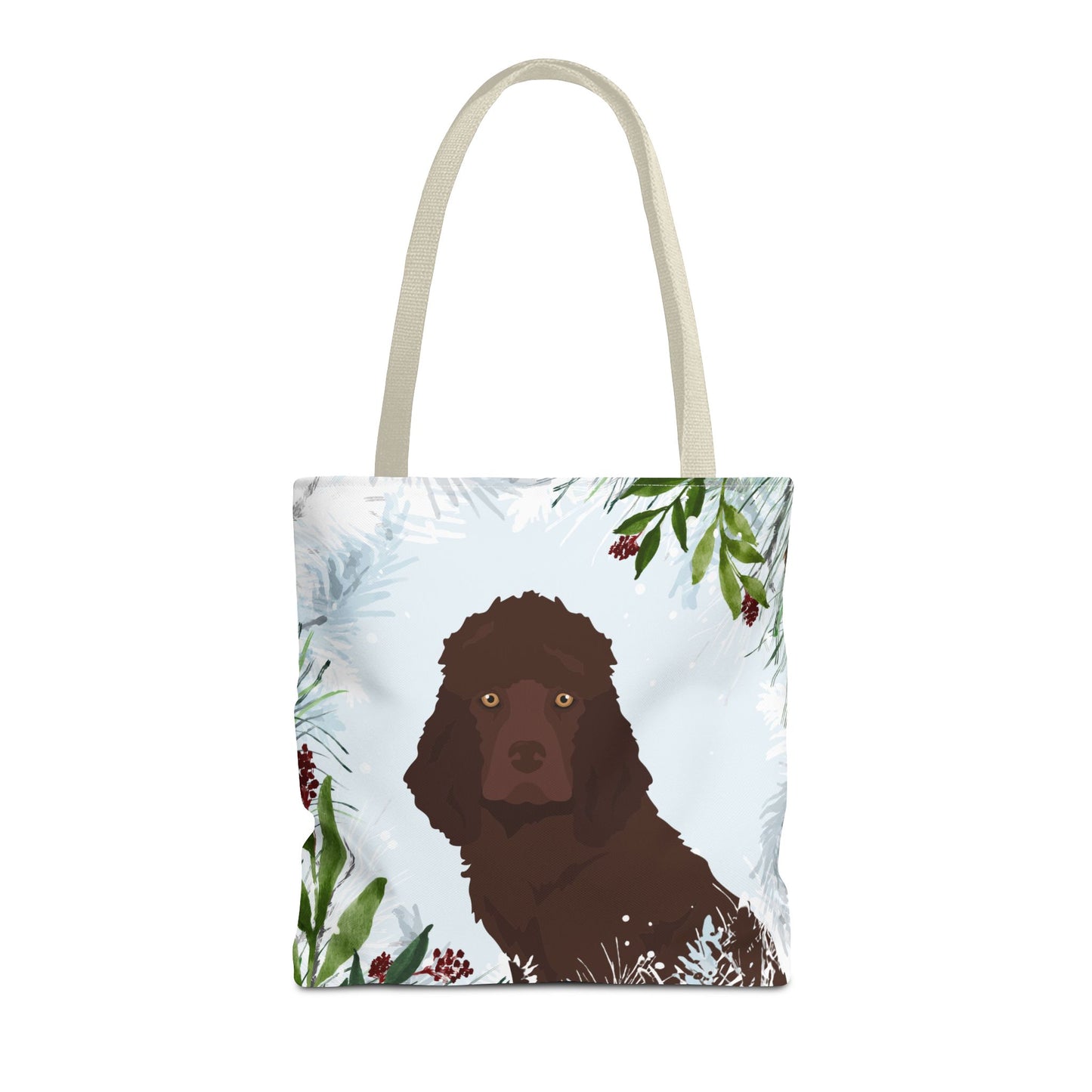 Irish Water Spaniel Dog Christmas Holiday Tote Bag 16x16