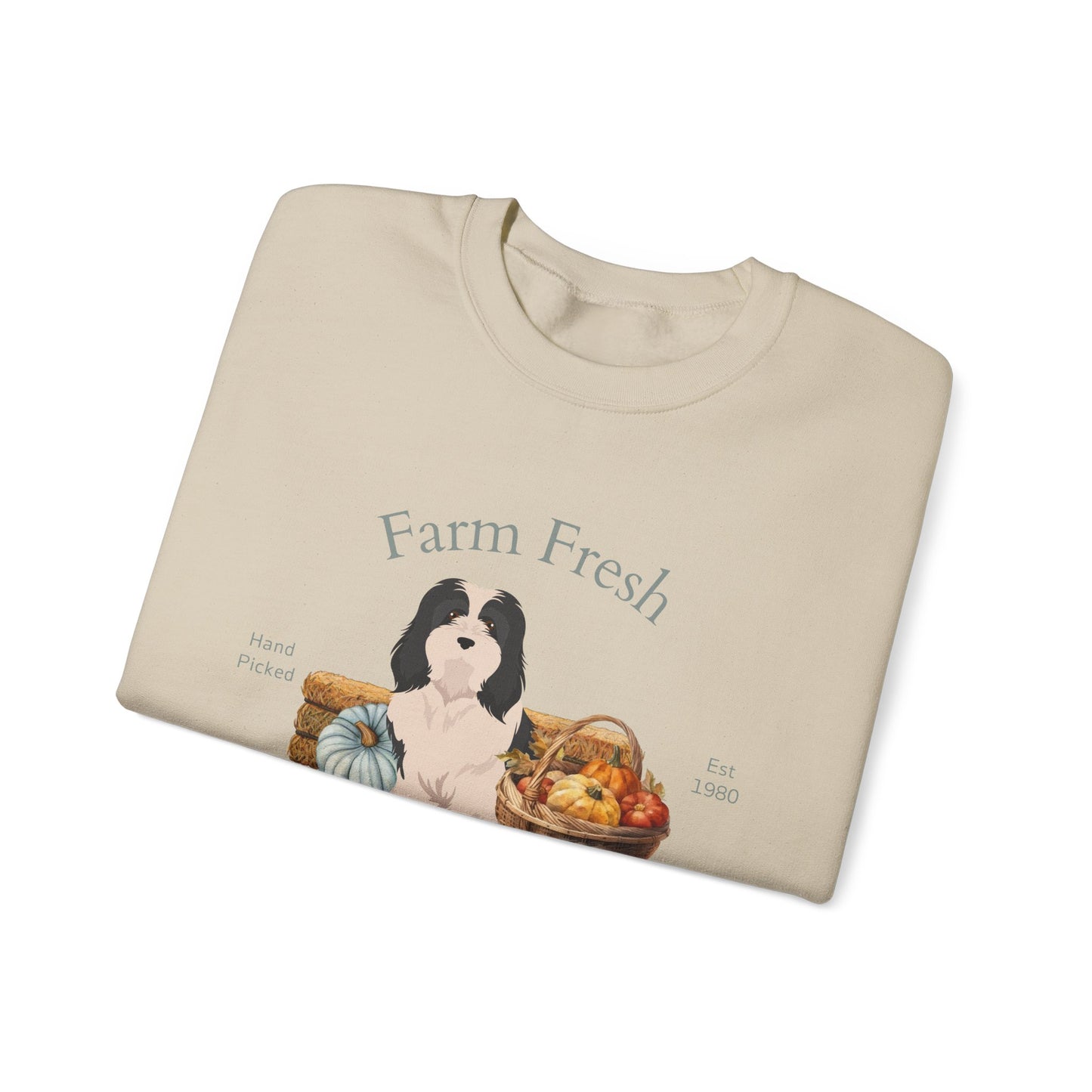 Havanese Dog Fall Farm Fresh Unisex Heavy Blend Crewneck Sweatshirt