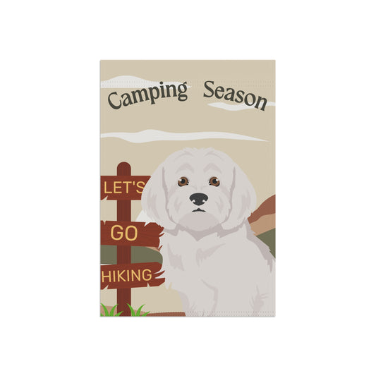Maltese Dog Camping Garden Flag