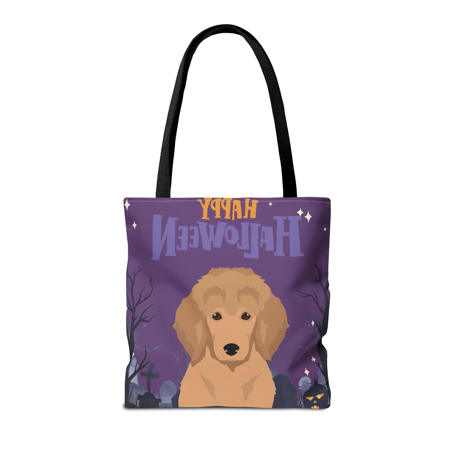 Poodle Dog Happy Halloween Tote Bag 16x16
