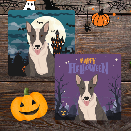 Bull Terrier Dog set of 2 4x4 Coasters